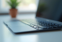 Clavier d'ordinateur moderne avec touche tab en gros plan