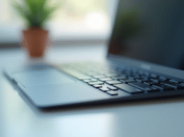 Clavier d'ordinateur moderne avec touche tab en gros plan