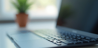 Clavier d'ordinateur moderne avec touche tab en gros plan