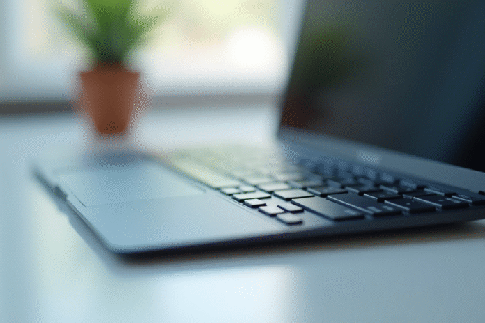 Clavier d'ordinateur moderne avec touche tab en gros plan
