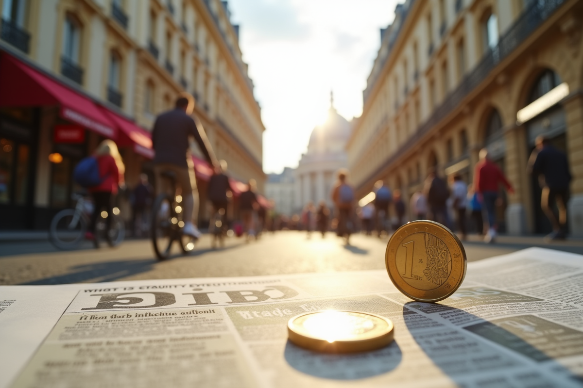 Rue animée à Paris avec pièce d