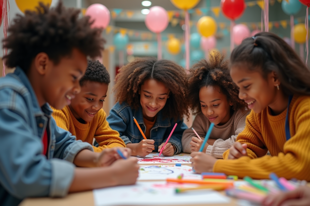 Adolescents concentrés lors d