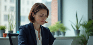 Comparatif des meilleures tablettes Windows professionnelles en 2025 Femme professionnelle utilisant des tablettes dans un bureau moderne