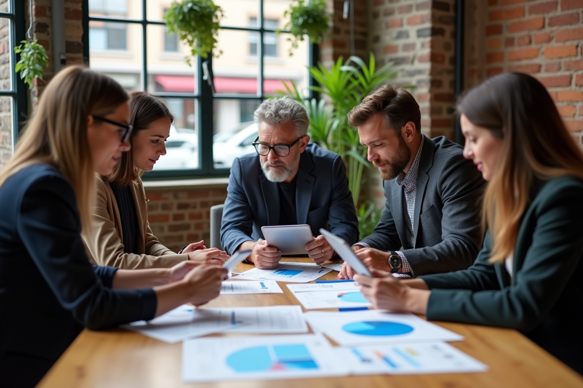 Groupe de professionnels collaborant autour d