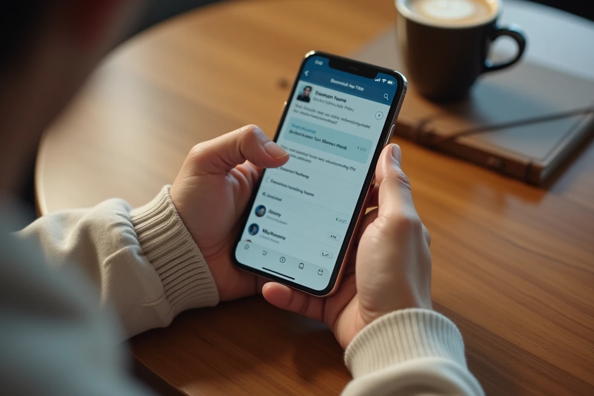 Gros plan d'un smartphone affichant la mise à jour officielle de l'adresse du site 1jour1film