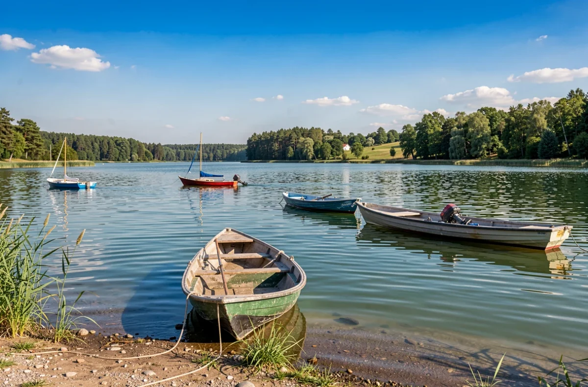 Voiliers et dériveurs sur le lac de l'île de loisirs de Créteil